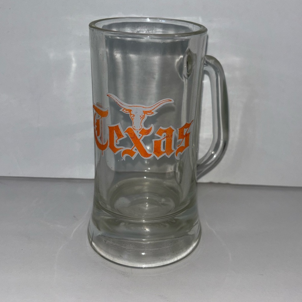 Vtg University Texas Longhorns Glass Beer Mug
